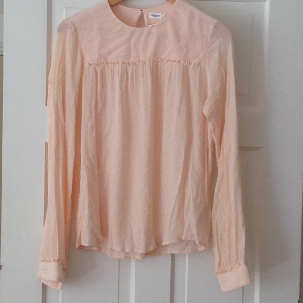 Filippa K pink blouse with slight ruffle detail